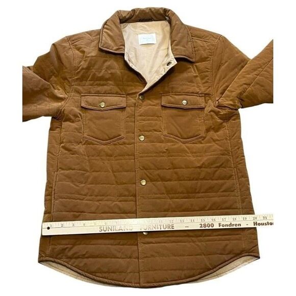 Billy Reid Quilted Snap Front Shirt Jacket Tan NEW Cotton Blend Warm Men's sz M - Picture 15 of 16